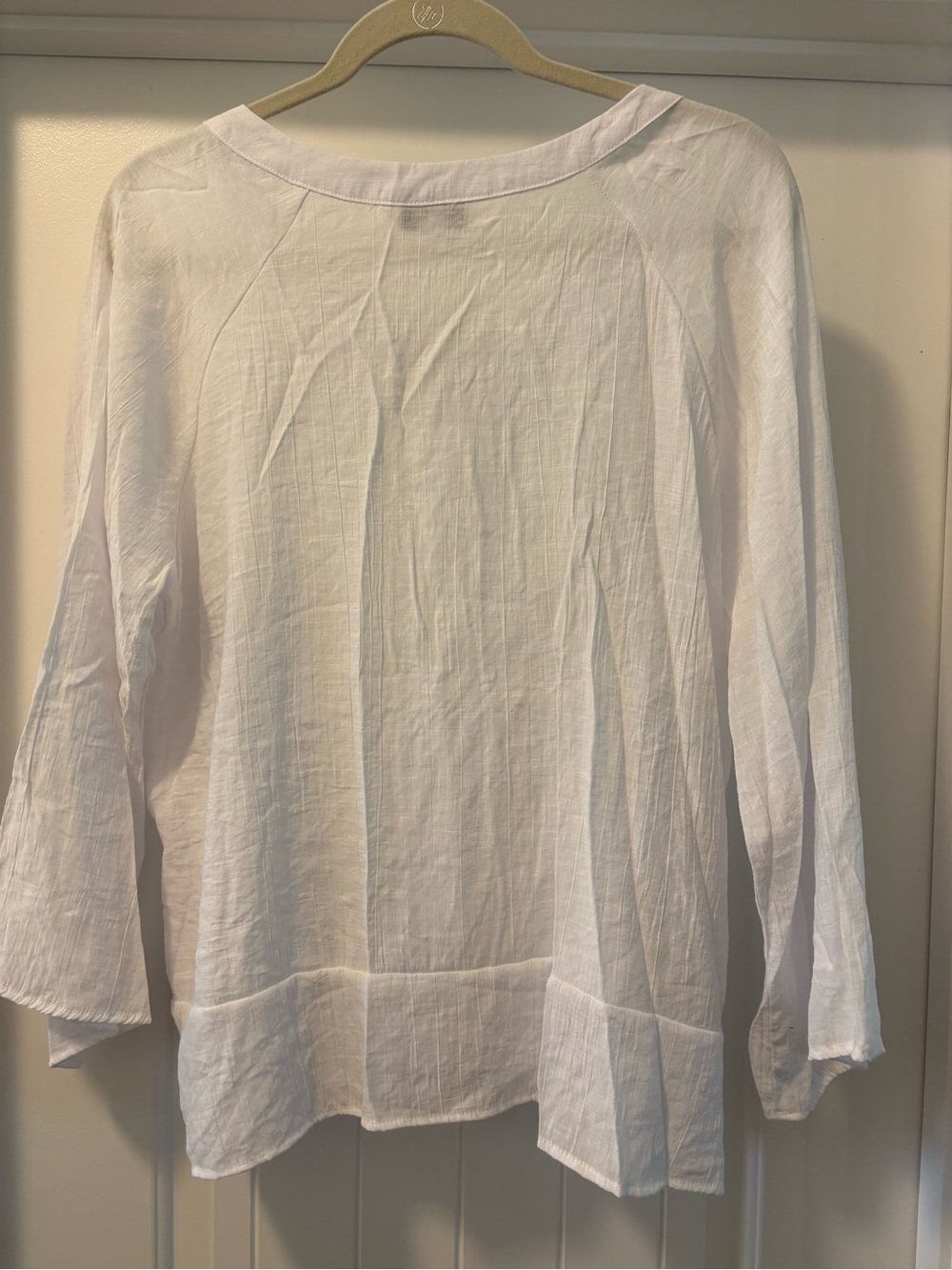 Counterparts White Cotton Peasant Blouse Bohemian Size XL - Picture 3 of 3